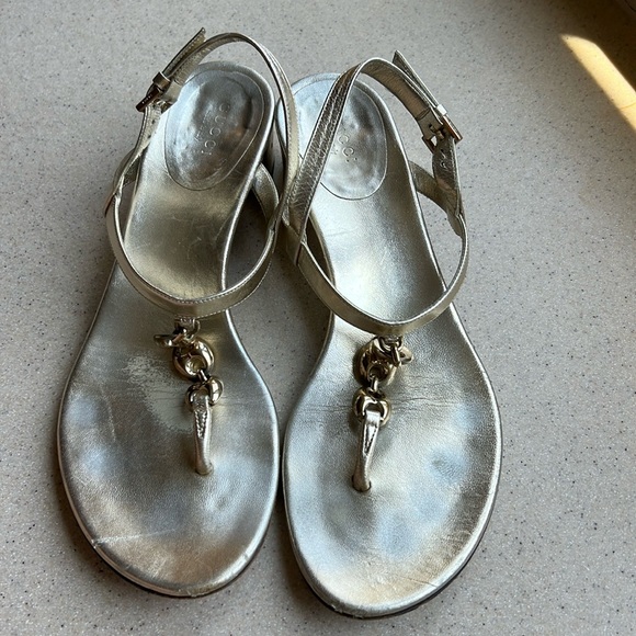 COPY - Gucci women’s gold sandals - Picture 1 of 7